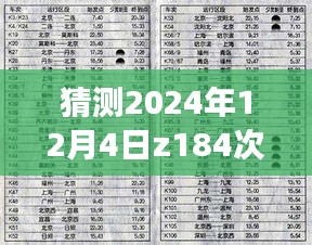 深度解读Z184次列车时刻表，特性分析、用户体验与目标用户群体解析，最新评测预测（2024年12月4日版）