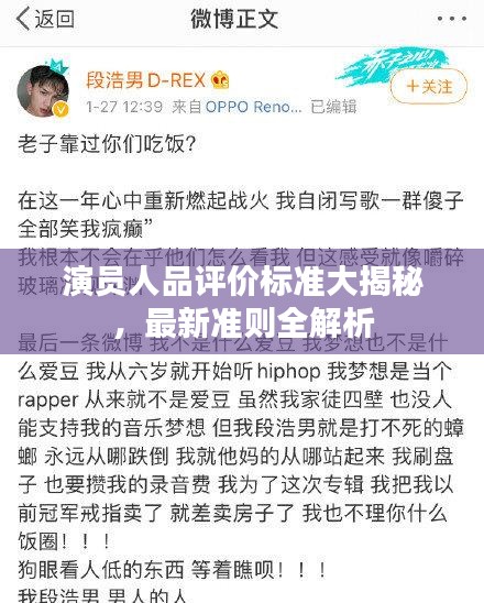 演员人品评价标准大揭秘，最新准则全解析